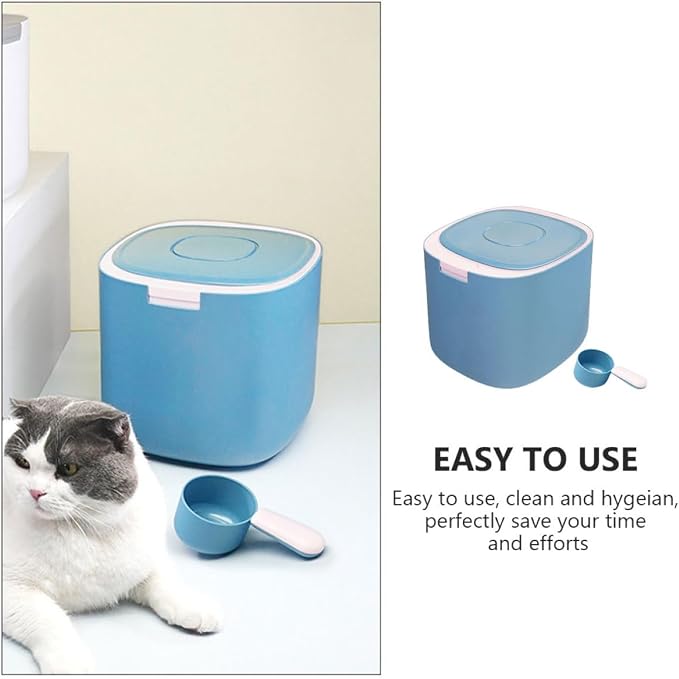 balacoo Sealed Pet Food Container Airtight Storage Case for Cat Dog Food Material Moisture, Blue
