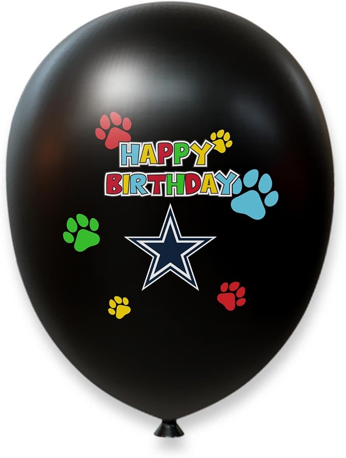 NFL Dallas Cowboys Dog Birthday Party Set 9pcs with 1 Football Bandana Small/Medium, 1 Banner, 1 Birthday Cake Toy & 6 B-Day Balloons, Dog Birthday Set, Costume, Fun Doggie Pawty Accesories