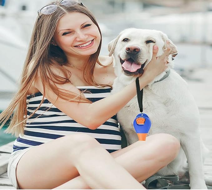 Perwin Dog Training Clicker with Whistle & Wrist Strap, Blue
