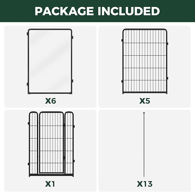 FXW AuraSpace Pro Acrylic & Wire Mesh Indoor Dog Playpen, 40" Height 12 Panels Metal Dog Pen for Medium and Large Dogs, Black│Patented