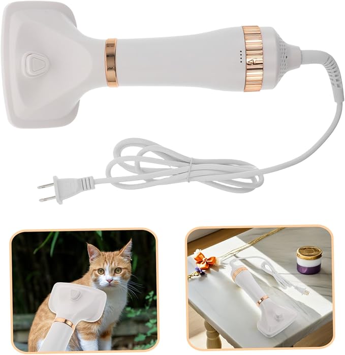 Toddmomy Pet Grooming Blow Dryer 2-in-1 Adjustable Heat US Plug 300w | Abs Build, 50-60hz Rated Frequency, Portable Design, Quiet Airflow for Home or Salon Use