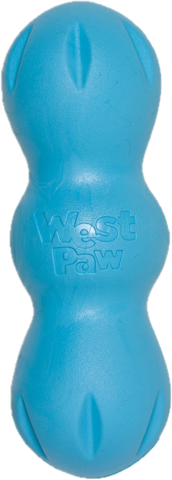 WEST PAW Zogoflex Rumpus Dog Chew Toy – Floatable Toy for Dogs, Aggressive Chewers – Puppy Chewing Toys for Catch, Fetch – Recyclable, Dishwasher-Safe, Medium 6.25", Aqua Blue