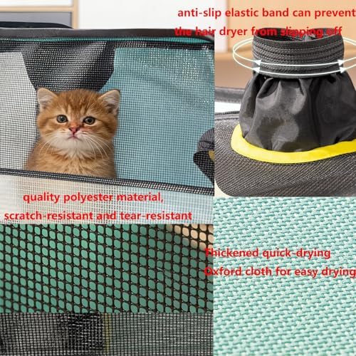Cat Bath Cage, Lightweight Foldable Cat Dryer Box for Most Scenarios
