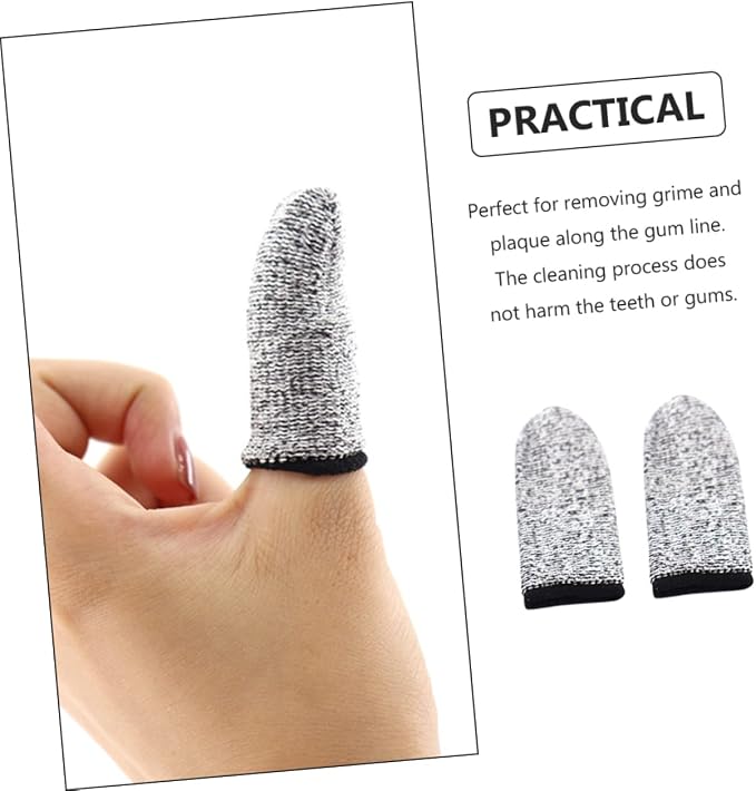 YARNOW 2pairs Pet Tooth Cleaning Finger Cots Dog Cat Brush Safe Material for Pet Oral Hygiene