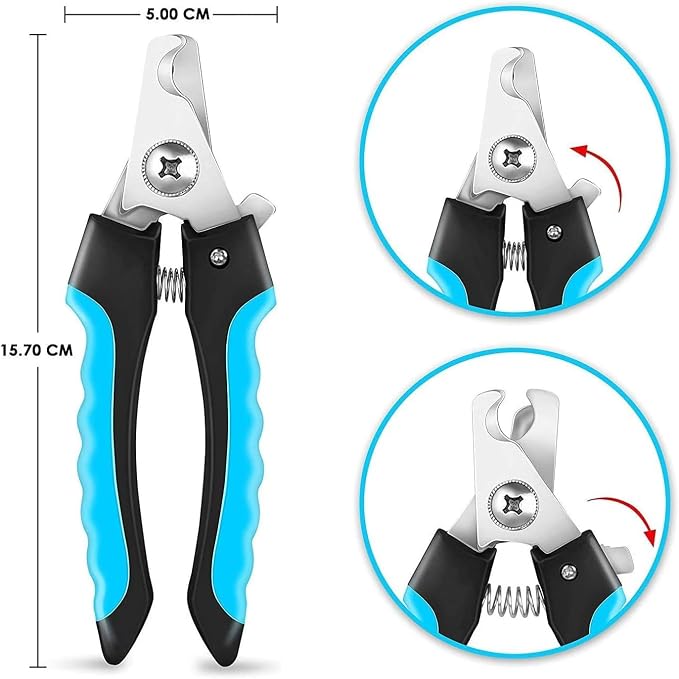 NVNAN 5-in-1 Pet Grooming Kit: Deshedding Rake, Nail Clipper, Grooming Gloves & Massage Brush for Dogs and Cats (Nail Clipper Set)