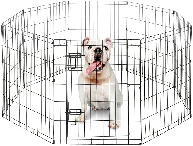 CAPHAUS Foldable Pet Playpen with Door, 30in 8 Panels
