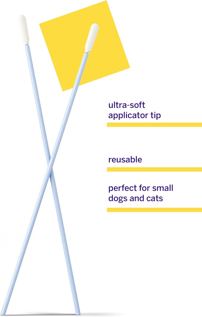 Petsmile Pet Toothpaste Applicator Swabs 50 Ct, Cat + Dog Teeth Cleaning | No-Brush Application, Reaches Back Molars, Single-Use Hygienic Design, Small + Large Pets, Gentle Toothbrush Alternative