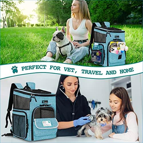 PetAmi Dog Backpack Carrier, Airline Approved, 4-Way Entry, Teal