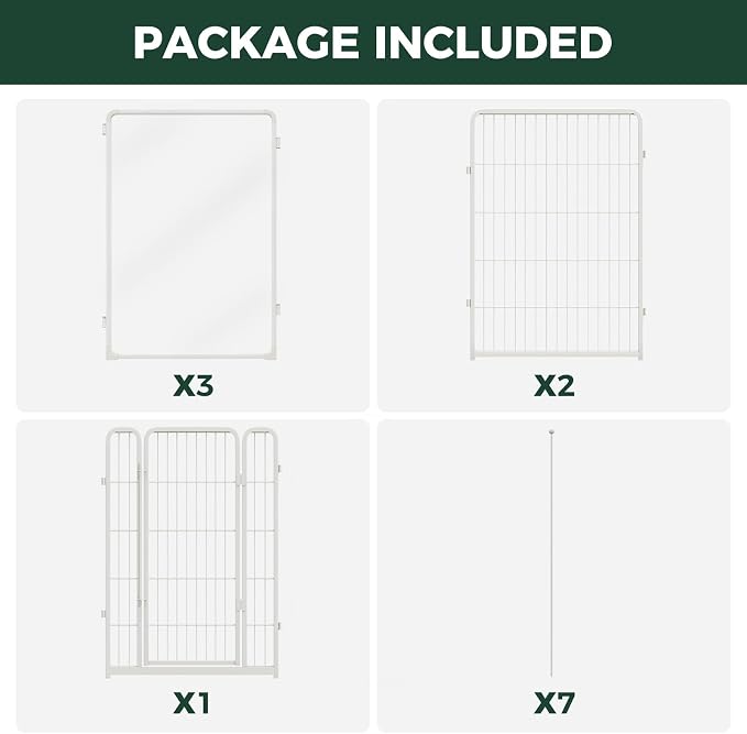 FXW AuraSpace Pro Acrylic & Wire Mesh Indoor Dog Playpen, 40" Height 6 Panels Metal Dog Pen for Medium and Large Dogs, White│Patented