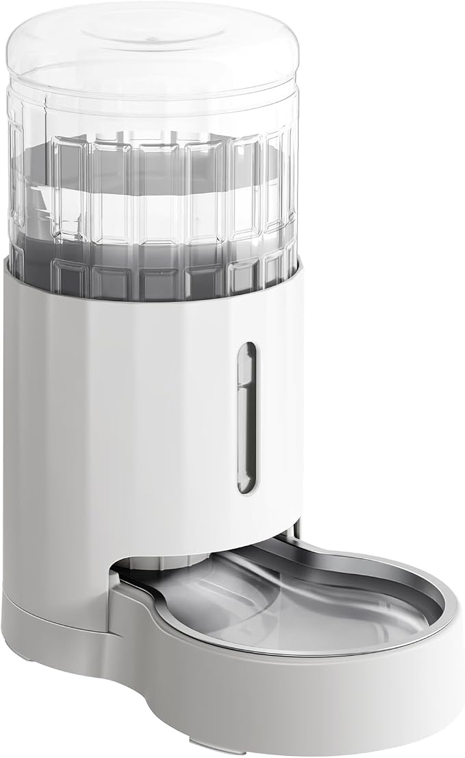 CZPET 4L Pet Water Dispenser Without Electricity Unplugged Automatic Water Bowl Dispenser Gravity Water, 4L, White