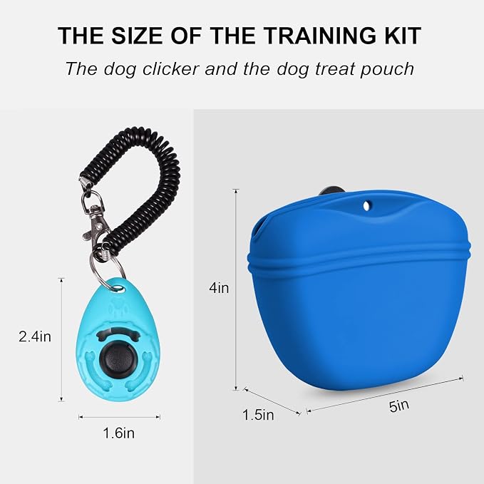 Left&Right Dog Clicker Training Kit, Navy Blue