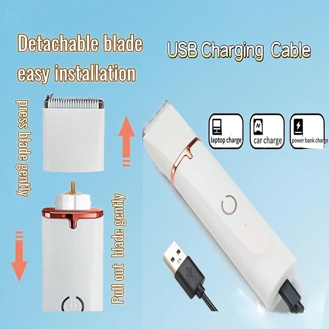 4-in-1 Dog Clippers Grooming Kit, Low Noise Cordless - White