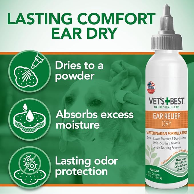 Vet's Best Dog Ear Cleaner Kit, Multi-Symptom Relief