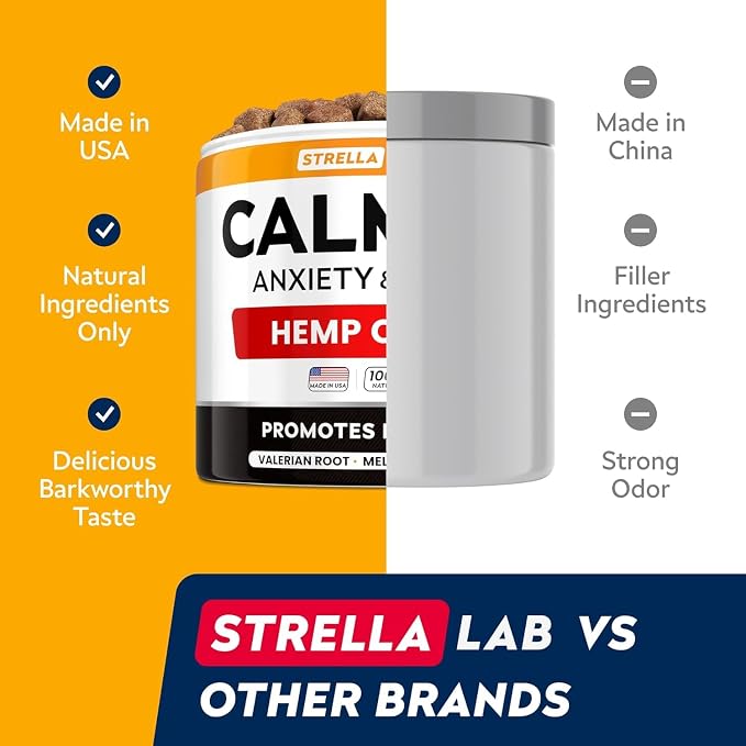 Hemp Calming Chews for Dogs - Stress&Anxiety Relief, Travel&Separation