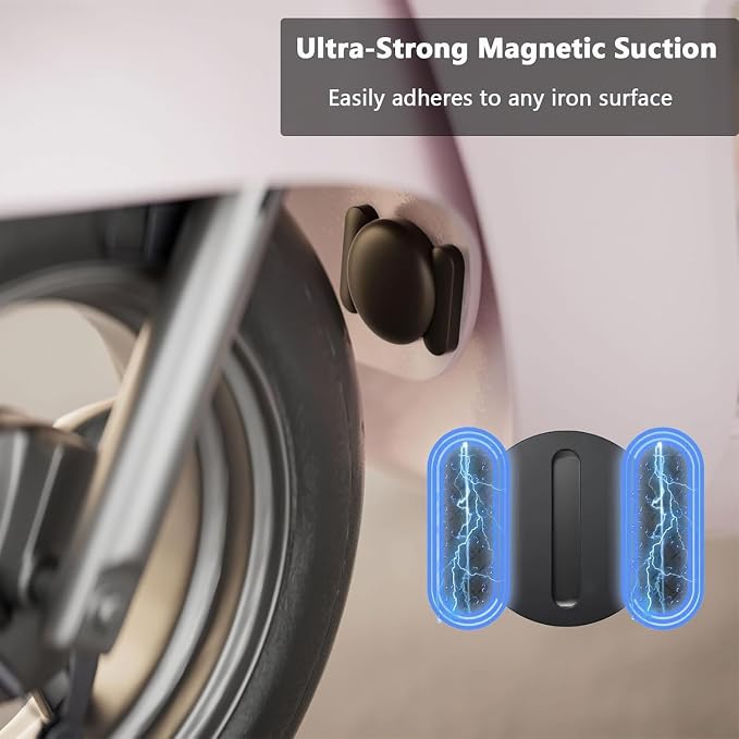 GPS Tracker for Vehicles, 2 PCS MINI Car Tracker Device Hidden, No Monthly Fee, Real-Time Tracker Device for Vehicles, Work with Find My (iOS Only), Magnetic Waterproof Car Tracker, Black