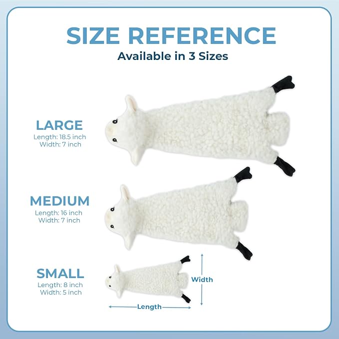 Best Pet Supplies 2-in-1 Stuffless Squeaky Dog Toy - Sheep, Medium | No-Stuffing, 2 built-in squeakers, No Mess, Soft, Holds a Plastic Bottle for Added play, Perfect for Moderate chewers