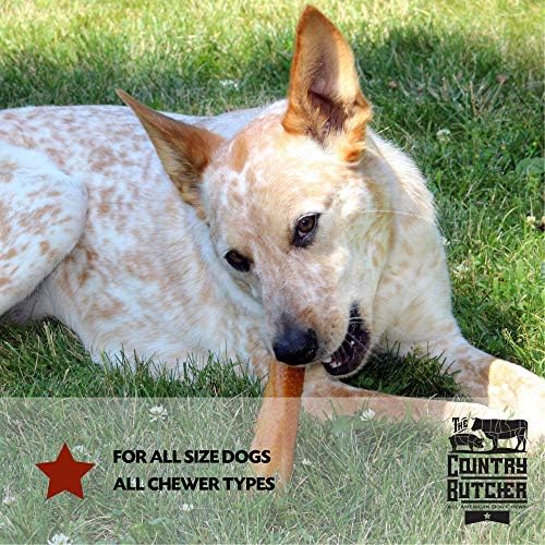 THE COUNTRY BUTCHER Pork Roll Dog Chews, Large Breed Dental Treat, 10 Count