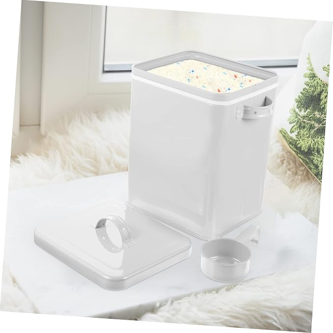 Cabilock Sealed Dried Food Bucket Airtight Bin for Pet Food Storage Multi-functional Canister Measuring Scoop for Organizing Rice Grains and More