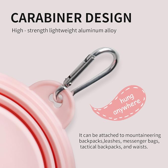Collapsible Dog Bowls, 2 Pack, Macaron Pink & Green