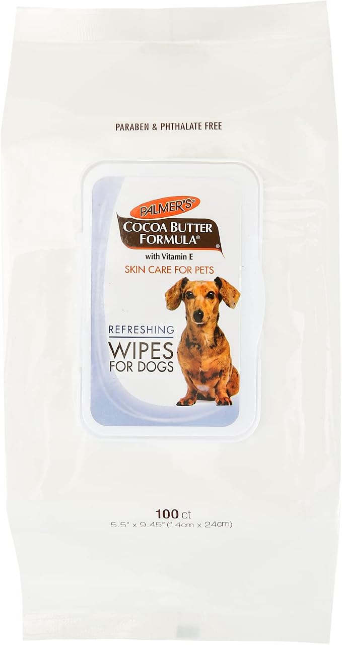 Palmer's for Pets Cocoa Butter Grooming Wipes, 100 Count