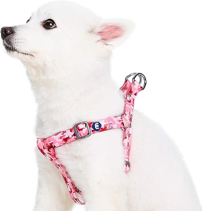 Blueberry Pet Essentials Step-in Pink Camo Print Camouflage Dog Harness, Chest Girth 16.5" - 21.5", Small, Adjustable Harnesses for Dogs