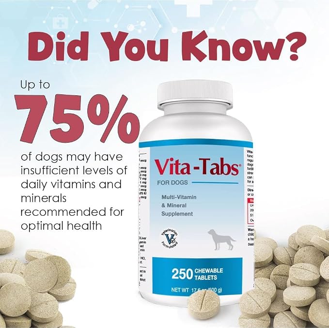 for Dogs Multivitamin & Mineral Supplement, Veterinarian Recommended Vitamin-Mineral Nutritional Support, Daily Chewable Tablets for Skin Coat Energy & Overall Wellness, 60 Chewable Tablets (4.2 oz)