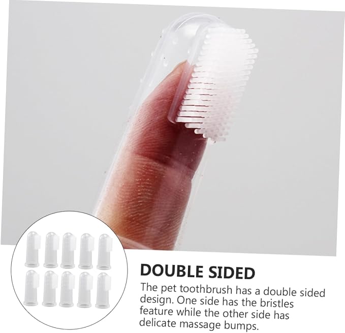 60pcs Silicone Finger Toothbrushes for Pets Dual-Sided Dog Cat Teeth Cleaning Tools Massage Bumps for Oral Health and for Dogs Cats and Animals