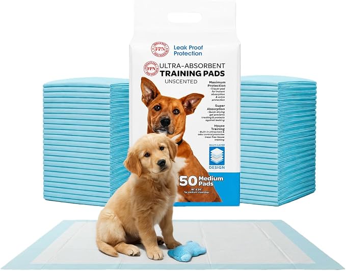 Kashmir FPN Puppy Pads for Dogs 200 Count 18x24 Inch Heavy Duty Training Pads | 5 Layer Instant Absorbent Dog Pee Pads for Puppy Training, Pet Care & Indoor Potty Protection