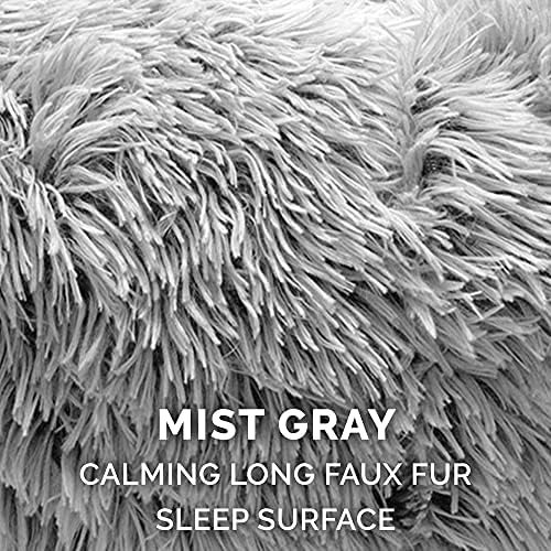Furhaven Replacement Calming Donut Bed Cover, Misty Gray, Medium