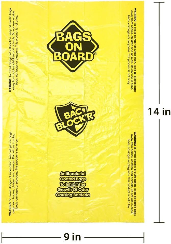 Bags on Board Premium Odor Blocking Dog Poop Bags & Dispenser, Leak Proof, Extra Thick 9x14" Waste Pick Up Bags, Antibacterial Coated for Odor Control, Bulk 600 Count Refill