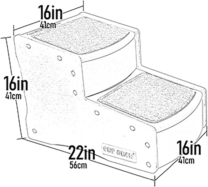 Pet Gear Easy Step II Pet Stairs, 2 Step for Cats/Dogs up to 150 Pounds, Portable, Removable Washable Carpet Tread, No Tools Required, Sea Salt