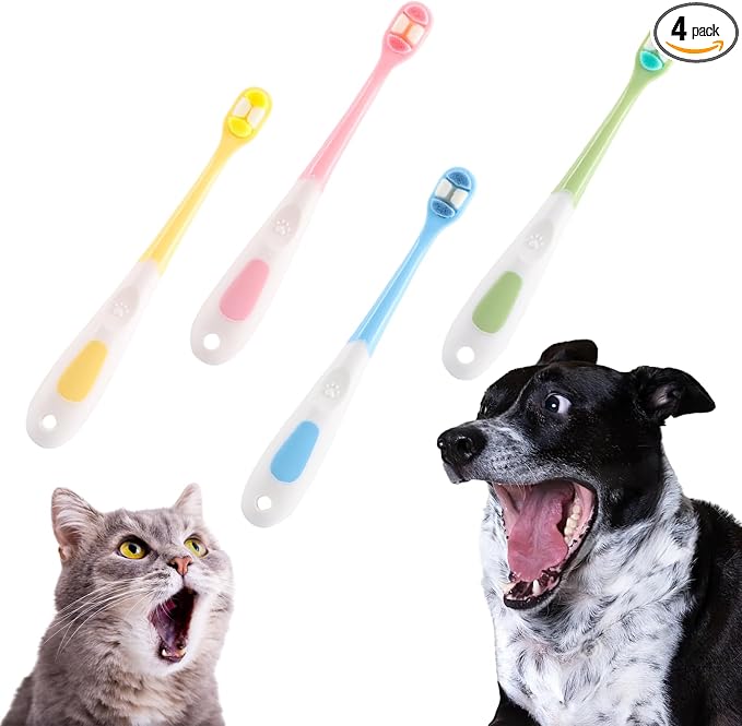 Dog Toothbrush, 4 PCS, Ultra Soft, for Pet, Puppy, Kitten | Cat Toothbrush, Tinny Teeth Brush