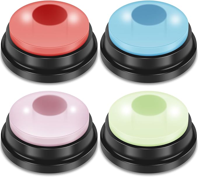 Dog Buttons for Communication Voice with Light, 4 Pcs