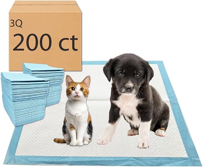 Puppy Pee Pads, 200 Count, 22 x 22 Inch Dog Wee Wee Training Pads, Leak-Proof Quick Absorb 6-Layer Design for Pet Potty Training, Ideal for Puppies, Cats, Rabbits, Guinea Pigs, Blue