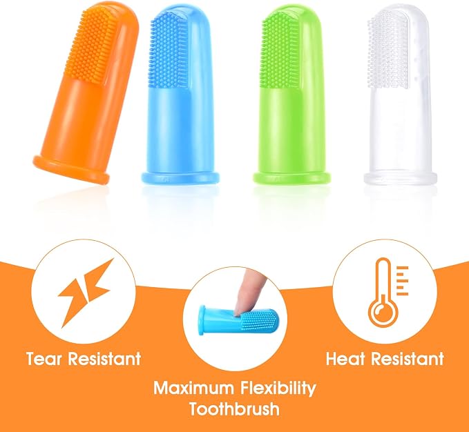 64 Packs Dog Toothbrush Soft Finger Brushes Pet Finger Easy Teeth Cleaning Dog Tooth Oral Care Pet Dental for Small Cats and Puppy