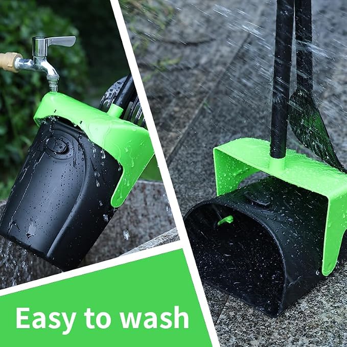 ienjoyed Pooper Scooper Large Swivel Bin & Rake with 160 Waste Bags,Heavy Duty Dog Pooper Scooper with Bag Attachment for Dogs, Long Handle Poop Scooper with Lid for Yard, Grass, Gravel(Green)