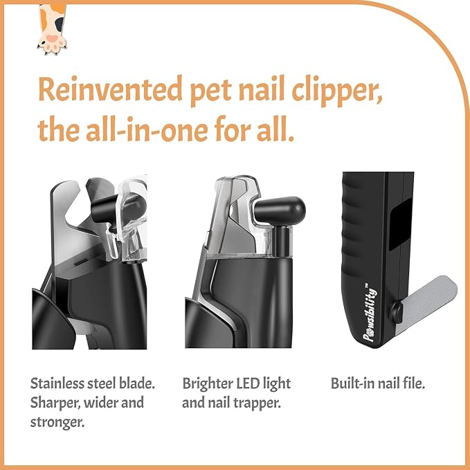 Pawsibility Reinvented Pet Nail Clippers with LED Light