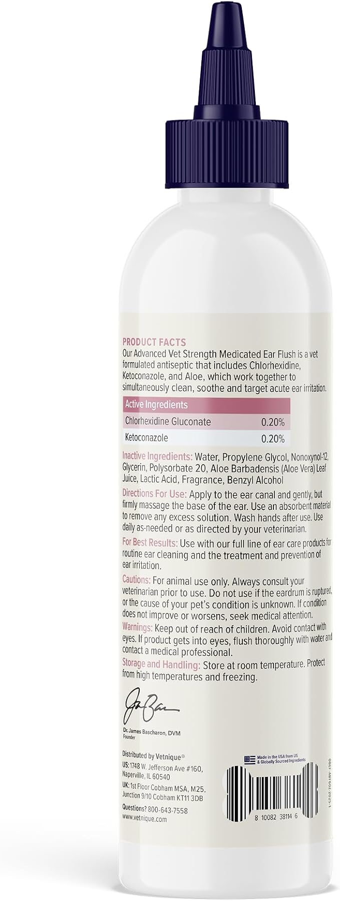 Vetnique Oticbliss Dog Ear Infection Treatment Flush & Cleaner