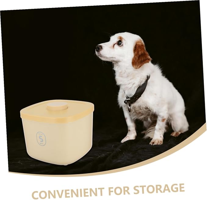 SHINEOFI Vacuum Sealed Pet Food Storage Container Airtight Small Capacity Yellow Dog Food Holder, Small, Yellow
