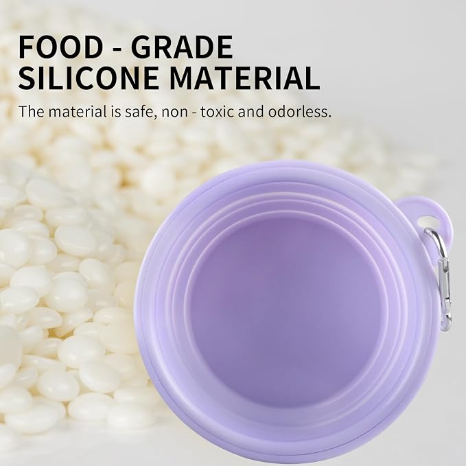 Collapsible Dog Bowls, 2 Pack, Macaron Blue & Violet