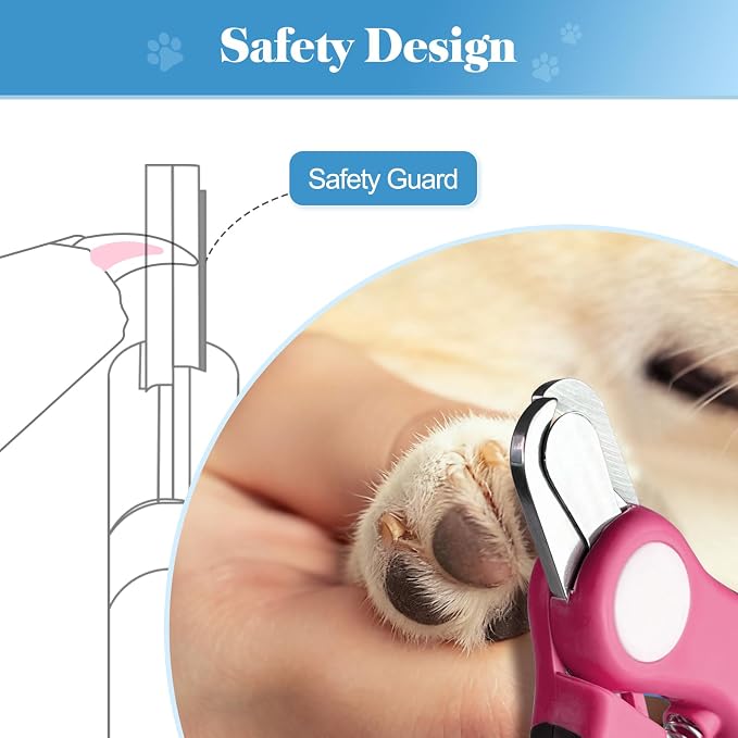 Swihauk Heavy Duty Dog Nail Clippers with Nail File, Pink