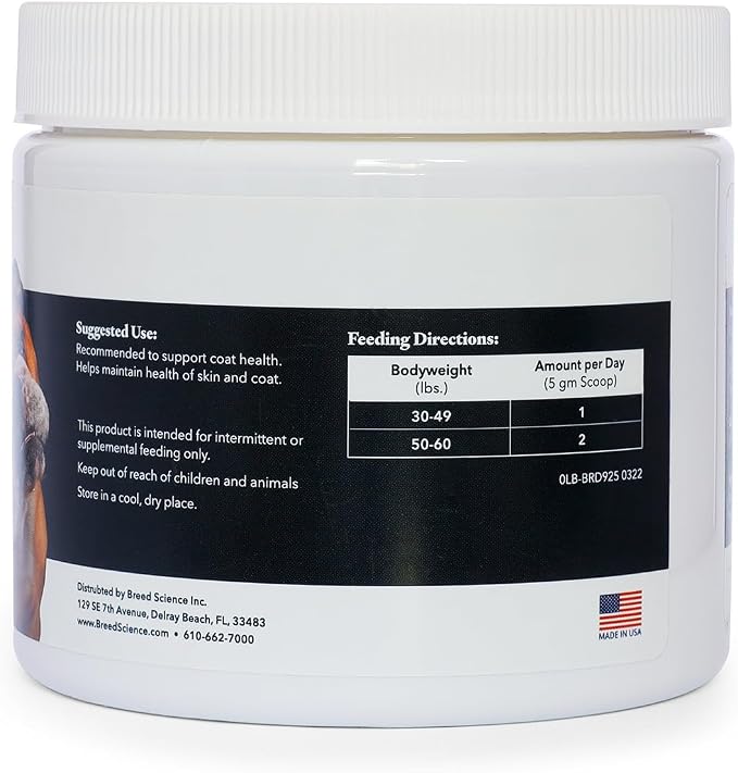Skin and Coat Supplement Powder for Medium Dogs- Anti Allergy Treatment and Itching Relief - with Vitamins A, E and Biotin - Care Products and Shedding Control Supplements for Itchy Pets