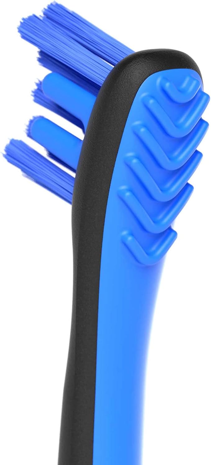 Brushmate Dual-Size Angled Soft Brush Heads Toothbrush for Pet Puppies, Dogs, and Cats - Ergonomic Handle, Long Neck, Special Rubber Stimulators - Dental Care Tool for Healthy Oral Hygiene