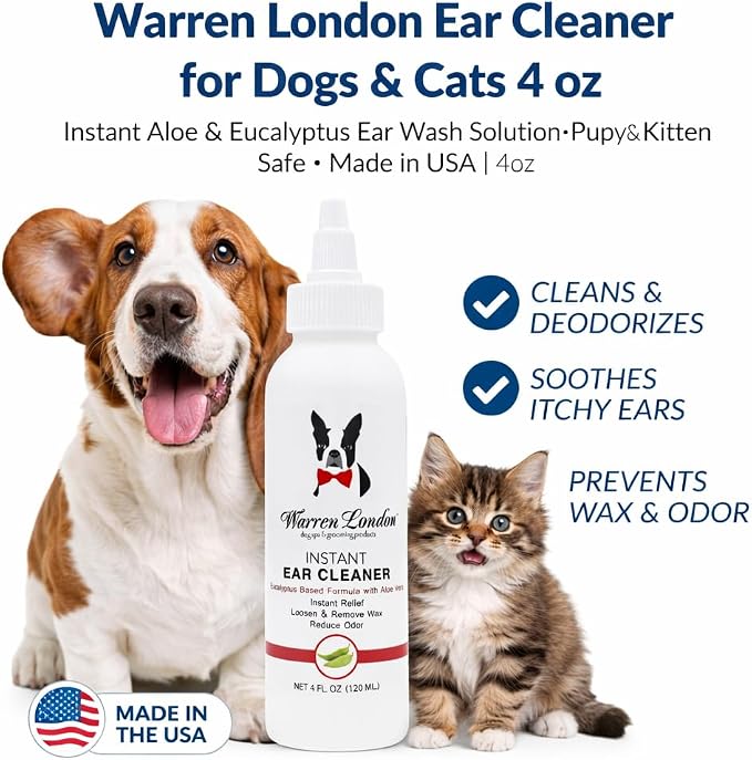Warren London Ear Cleaner for Dogs & Cats, 4 oz