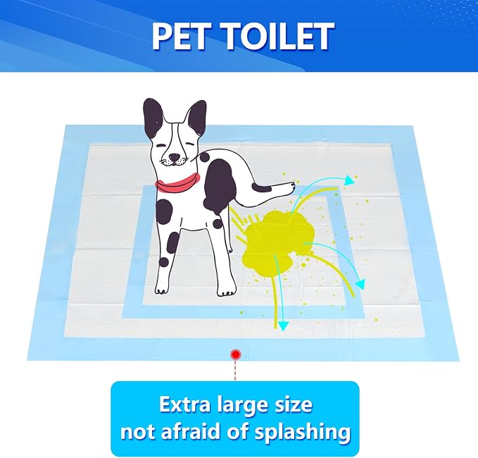 31x47 Extra Large Dog Pee Pads for Large & Giant Breeds, 40 Count - Leak-Proof 6-Layer, Holds 8 Cups, 4 Adhesive Tabs, Great for Great Danes