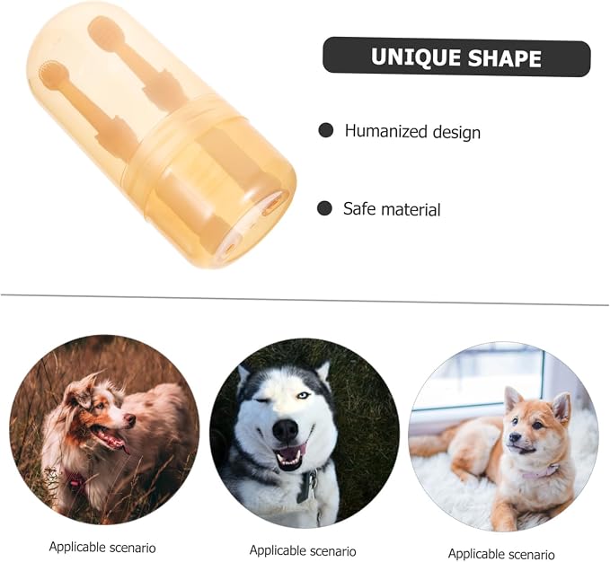 Pet Toothbrush for Dogs and Cats Soft Silicone Head for Gentle Cleaning Lightweight Portable Oral Care Tools Includes Brushes for Pets