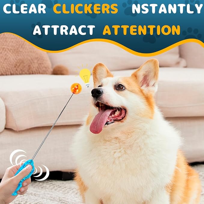 DuDuDog Dog Training Clicker with Retractable Target Stick
