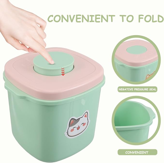 Milisten Pet Food Storage Container Airtight 3l Plastic Vacuum Seal Bucket with Lid for Dog Cat Indoor Outdoor Food Preservation