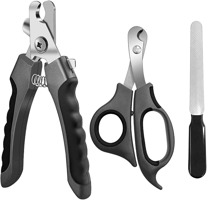 Pet Nail Clippers & Trimmers Set, Razor Sharp, Grey