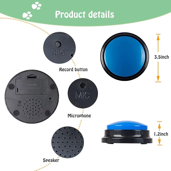FINEST+ Voice Recording Button for Communication, 8 Pcs